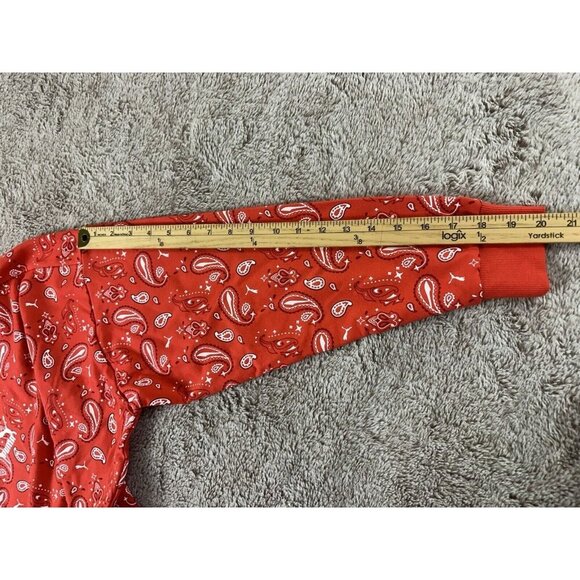 Puma off beat paisley cropped sweatshirt Drawstring Size Small Poppy red - Picture 5 of 10